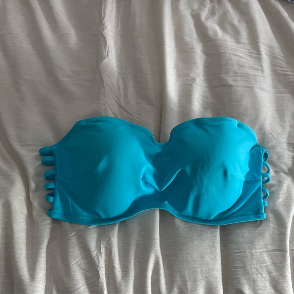 Shade & Shore Turquoise Strapless Bandeau Top